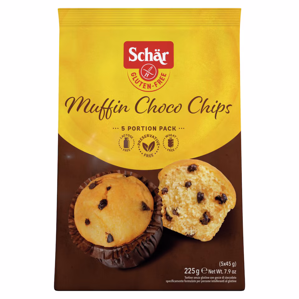 SCHAR GLUTEN FREE MUFFIN CHOCO CHIPS 225G