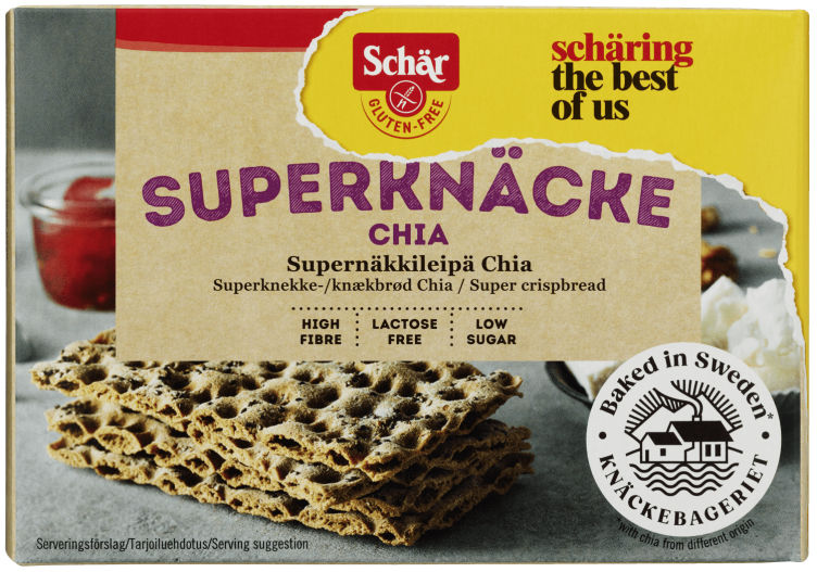 Superknäcke Chia Gl.Fri 140g Schär