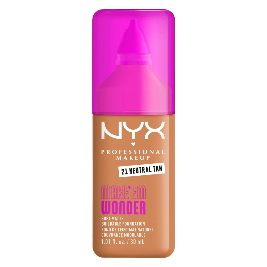 NYX Professional Makeup Make Em Wonder Foundation 21 Neutral Tan 25ml