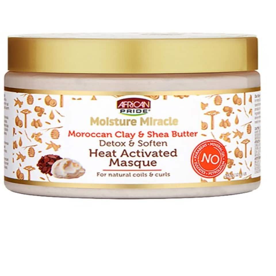 African Pride  Moroccan Clay Heat Activated Masque 340 g | Cream