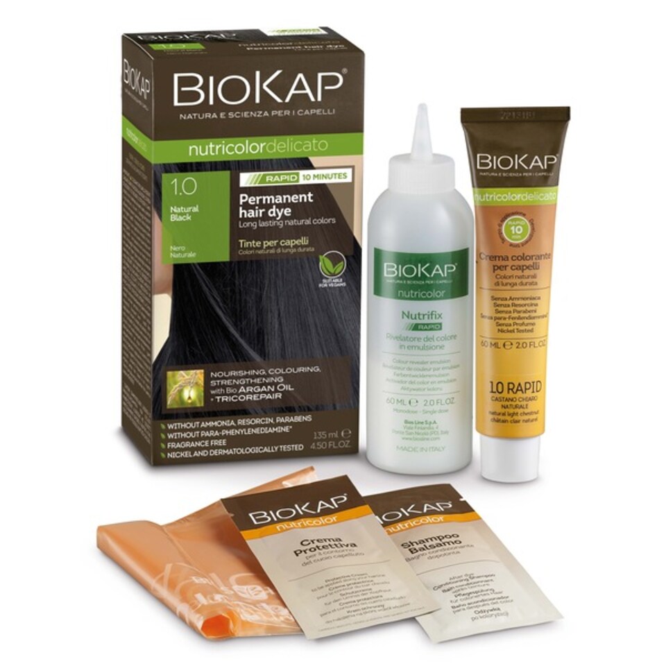 Natural Black 1.0 Rapid Hair Dye 135 ml BioKap