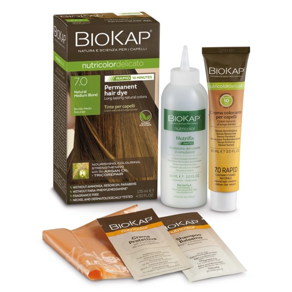 Natural Medium Blond 7.0 Rapid Hair Dye 135 ml BioKap