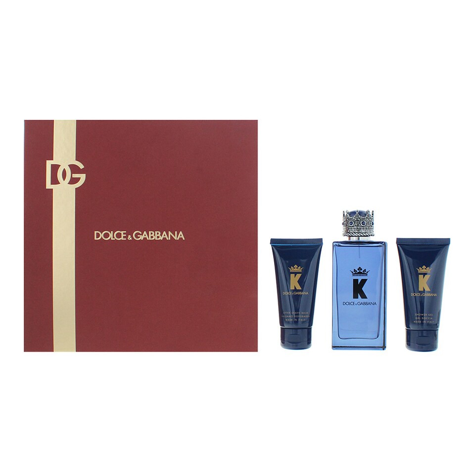 Dolce & Gabbana K Eau de Parfum 100ml, Aftershave Balm + Shower Gel Gift Set