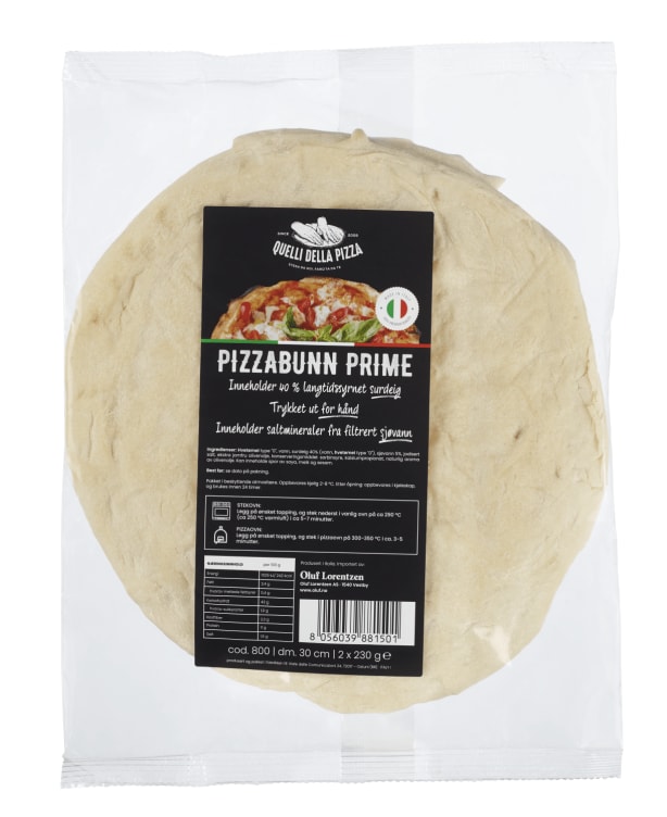 Pizzabunn Surdeig Prime 460g 2stk Quelli Della