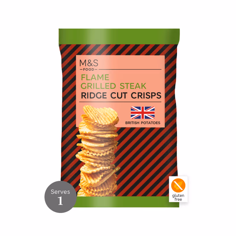 M&S Flame Grilled Steak Ridge Cut Crisps
