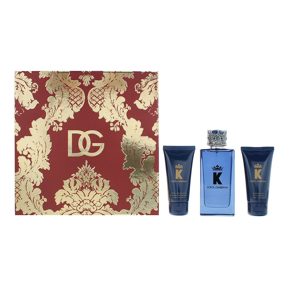 Dolce & Gabbana K Eau de Parfum 100ml, Aftershave Balm + Shower Gel Gift Set