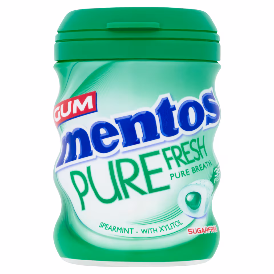 Mentos Pure Fresh Spearmint Gum 35 Pieces 70G