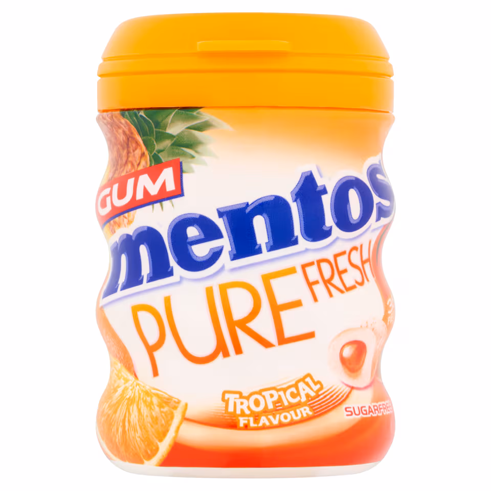 Mentos Pure Fresh Tropical Gum 35 Pieces 70G