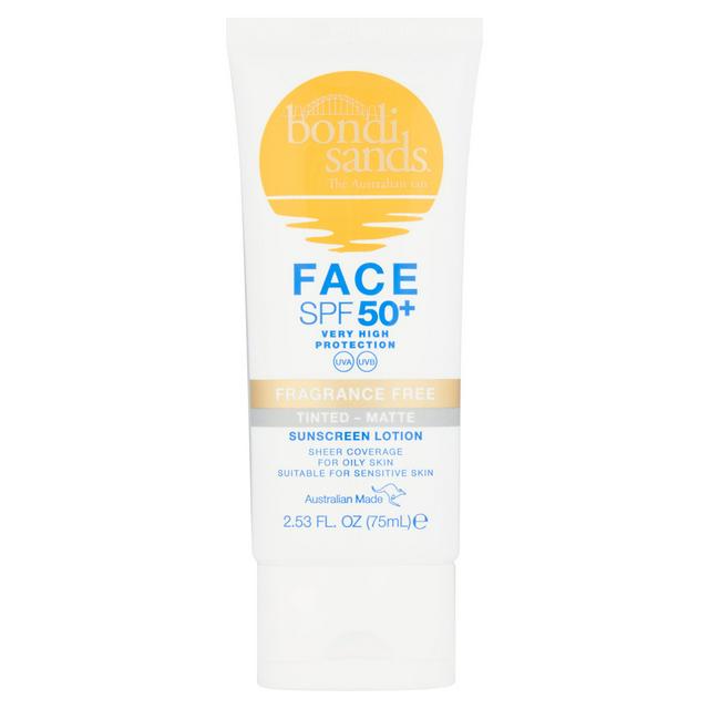 Bondi Sands Face SPF 50+ Fragrance Free Tinted Matte Sunscreen Lotion 75ml