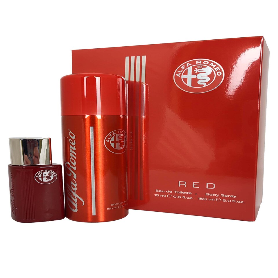 Alfa Romeo Red for Men Eau de Toilette Spray 15ml Body Spray 150ml