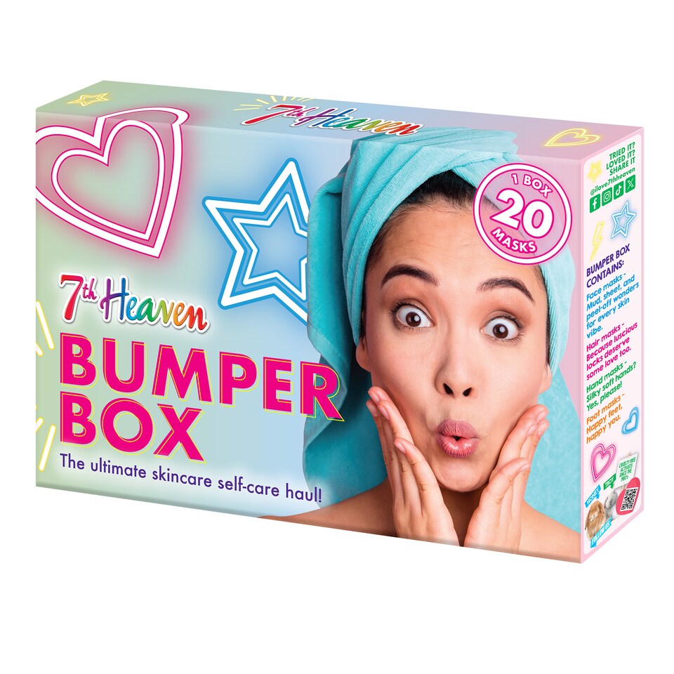 7th Heaven Bumper Box - 20 Mask Gift Set - Face, Hair, Foot, Hand Masks