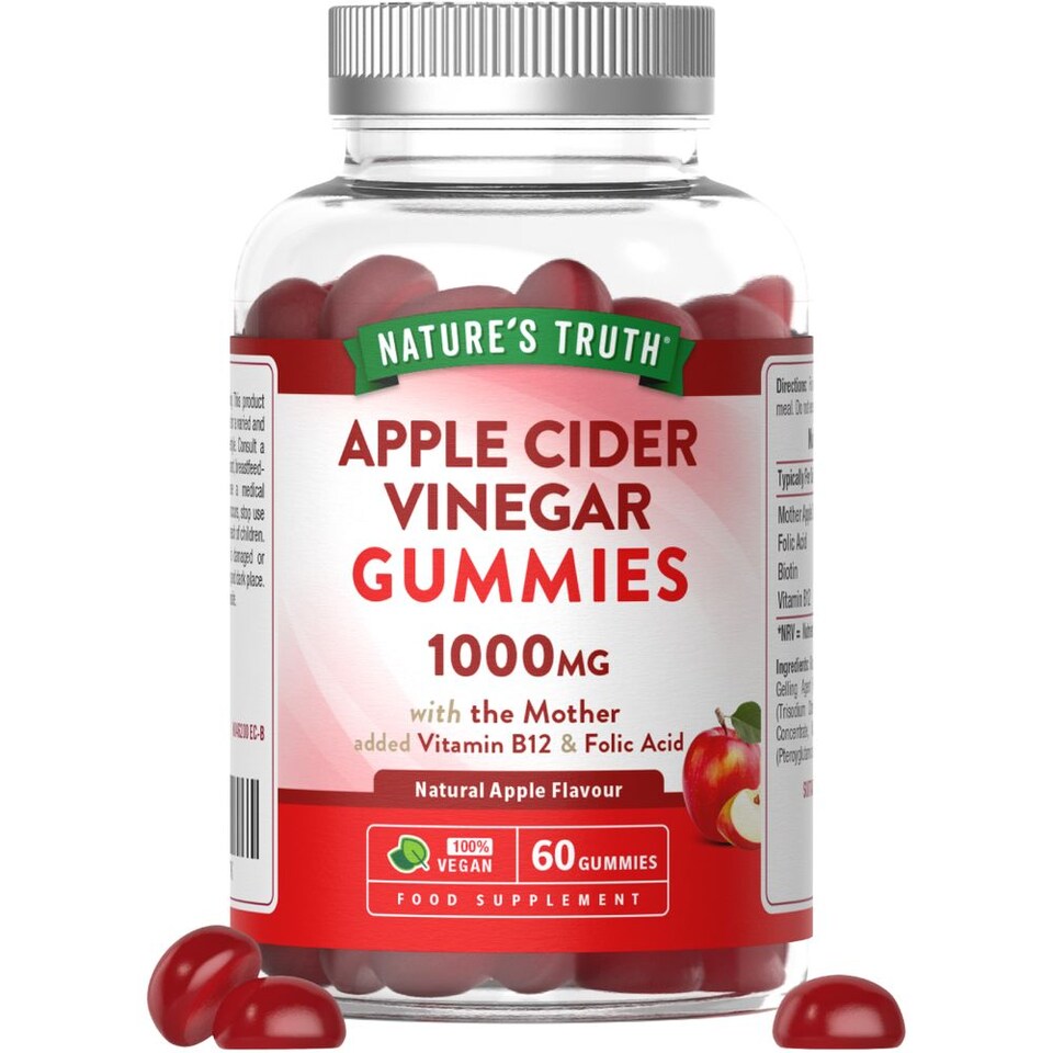 Apple Cider Vinegar 1000 mg with The Mother | 60 Gummies | Nature's Truth