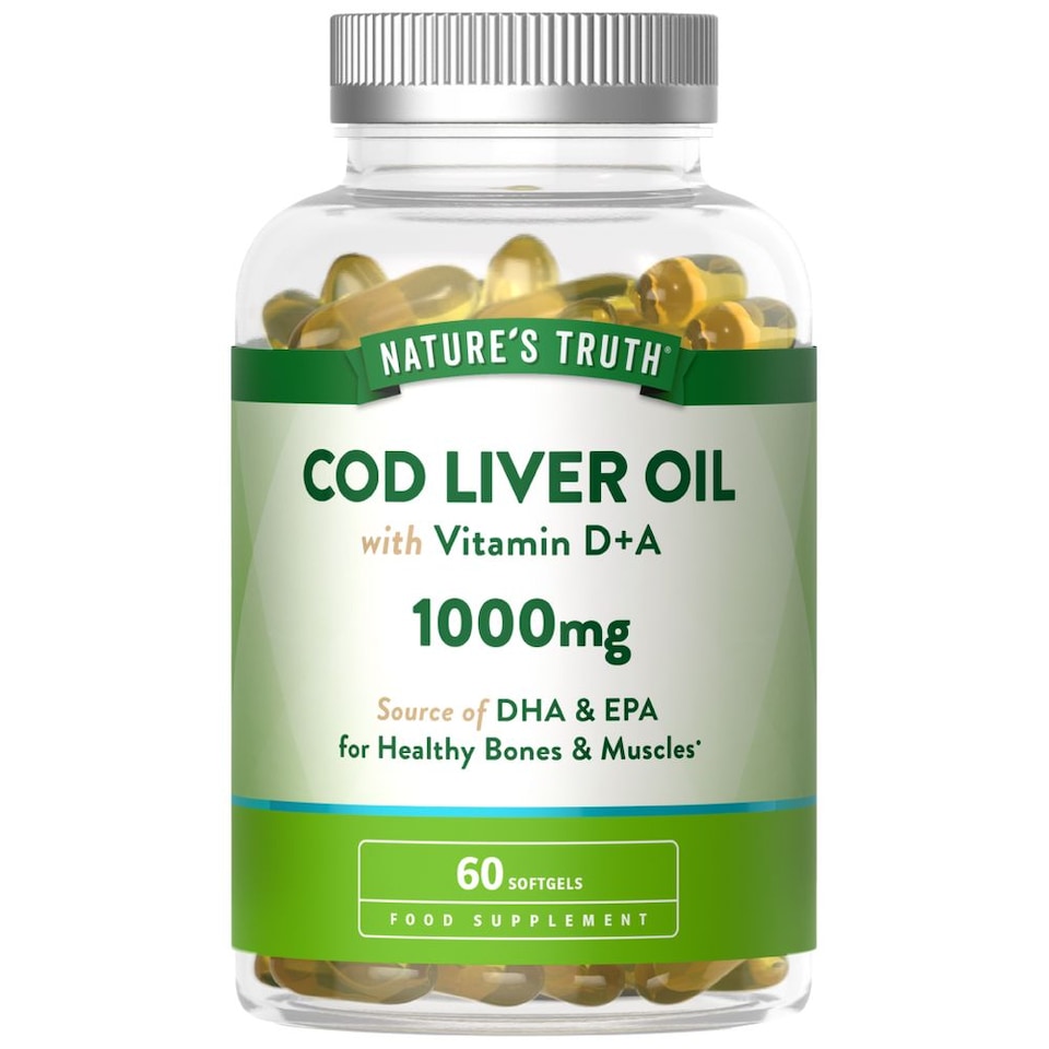 Cod Liver Oil 1000 mg | 60 Softgels | Nature's Truth