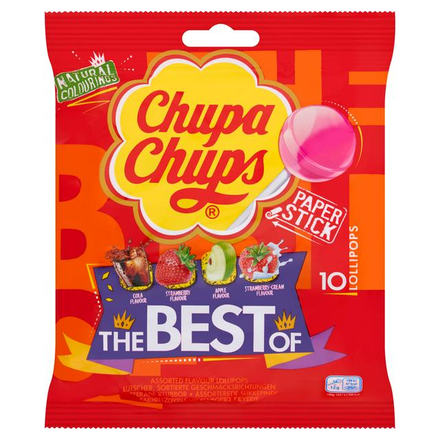 Chupa Chups the Best Assorted Flavour Lollipops x10 120g
