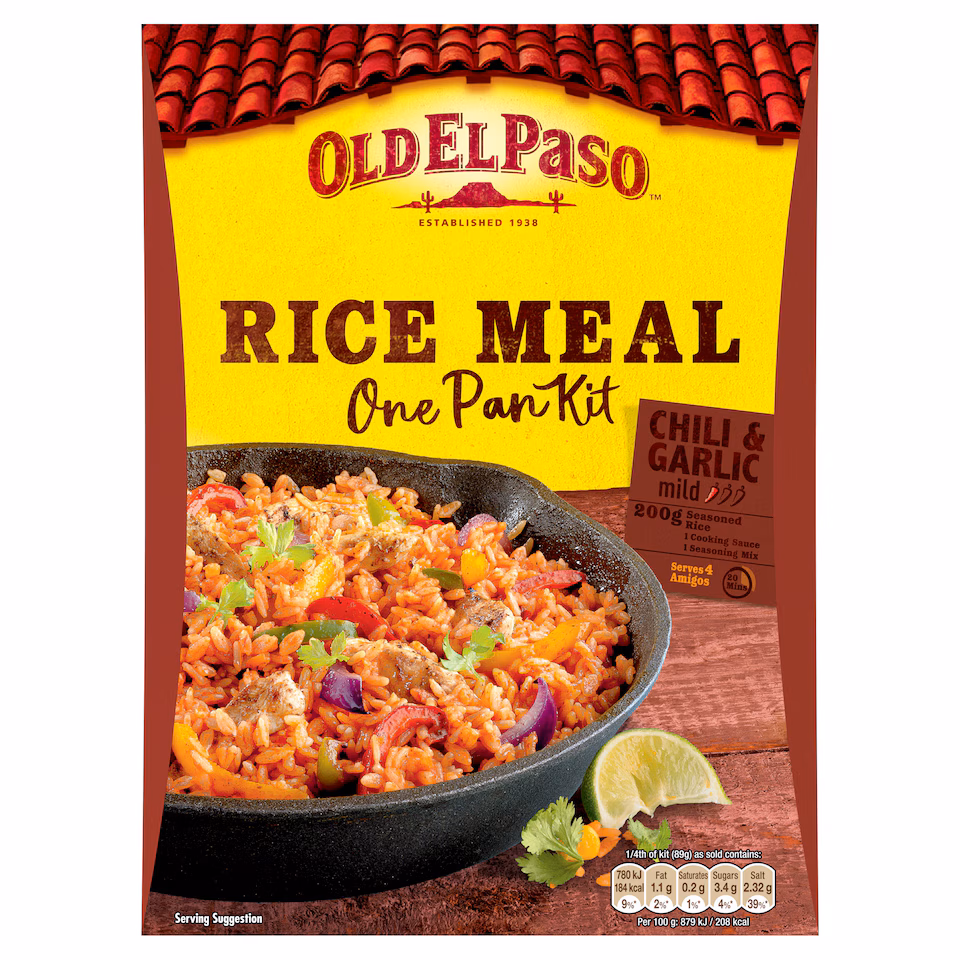 Old El Paso Chilli & Garlic Rice Kit 355G