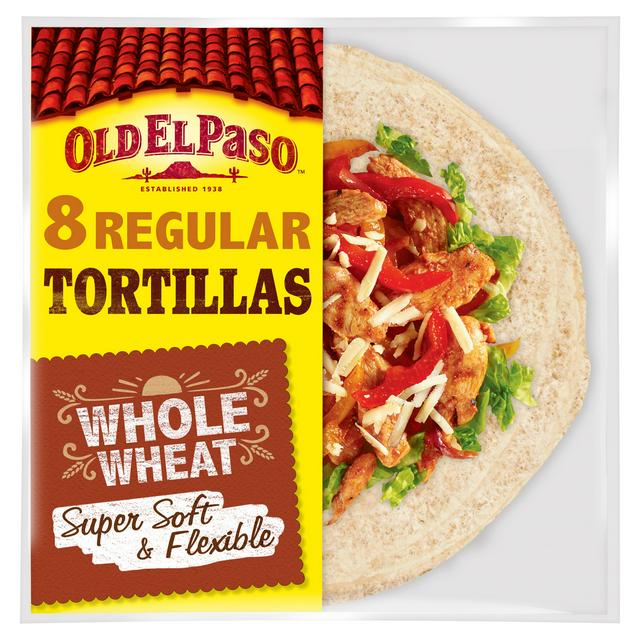 Old El Paso Mexican Regular Soft Whole Wheat Tortilla Wraps x8 326g