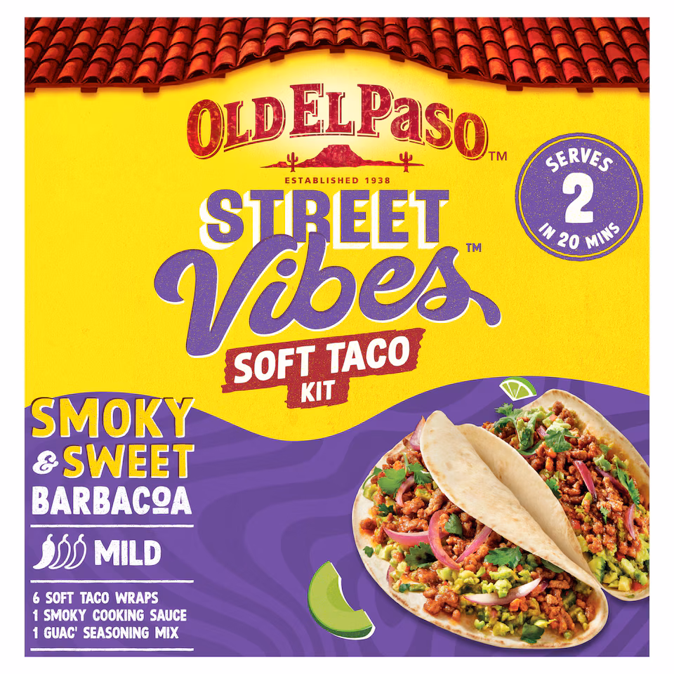 Old El Paso Soft Taco Street Vibes Barbacoa Meal Kit 255G