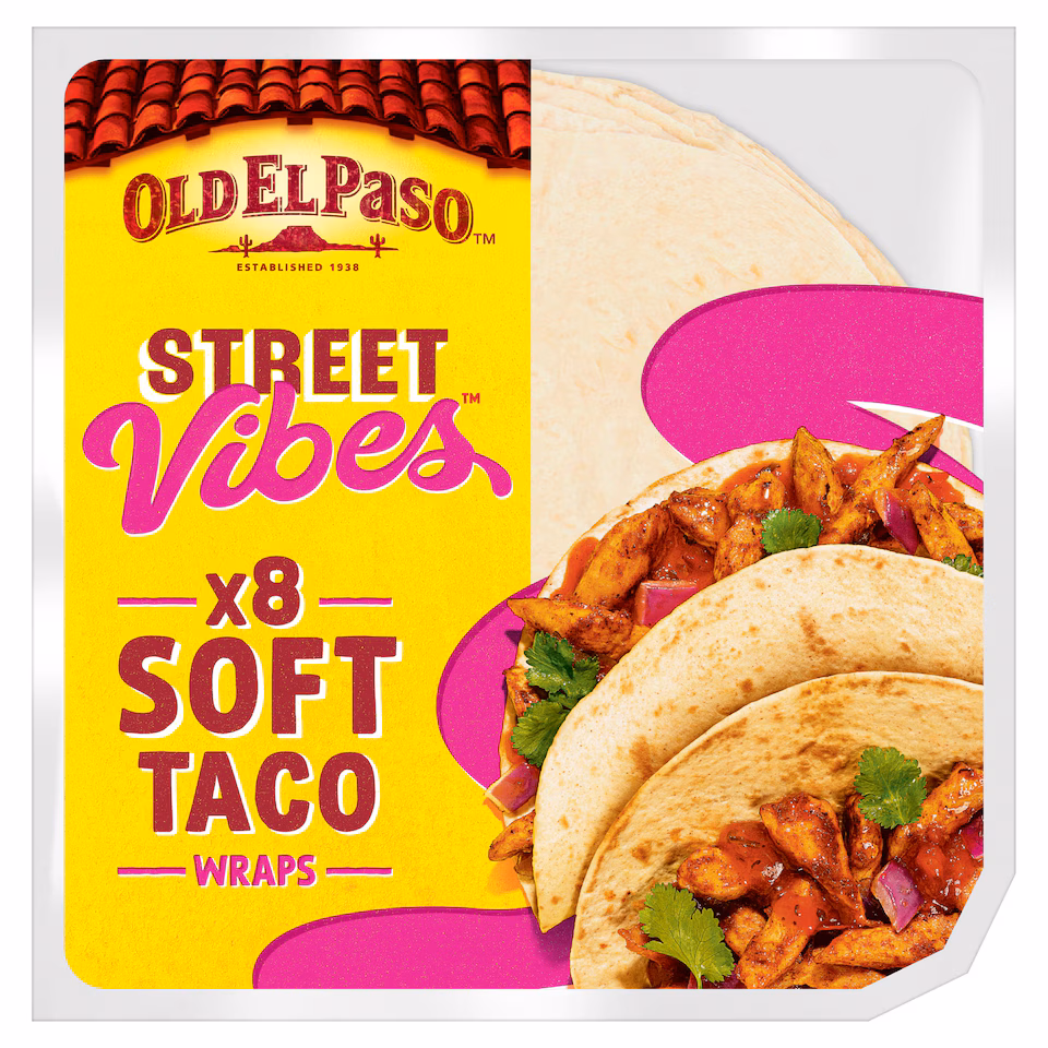 Old El Paso Street Vibes Soft Taco Wraps 8 Pack 220g