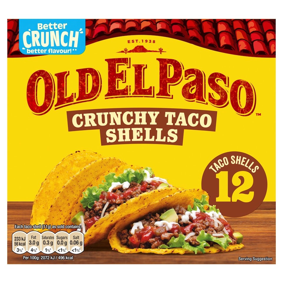Old El Paso Crunchy 12 Taco Shells 135g