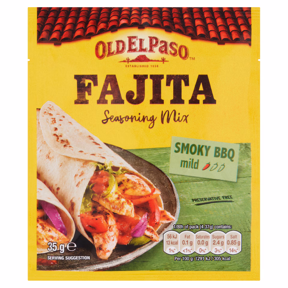 Old El Paso Smoky Bbq Fajita Seasoning Spice Mx 35G