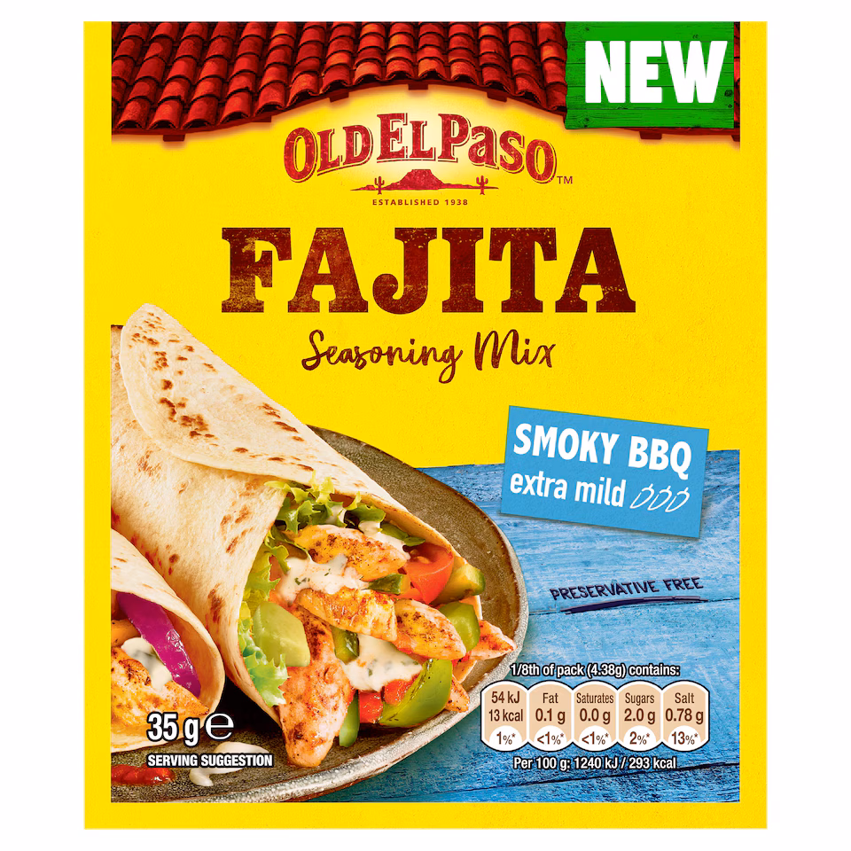 Old El Paso Fajita Smoky BBQ Extra Mild Seasoning Mix 35g