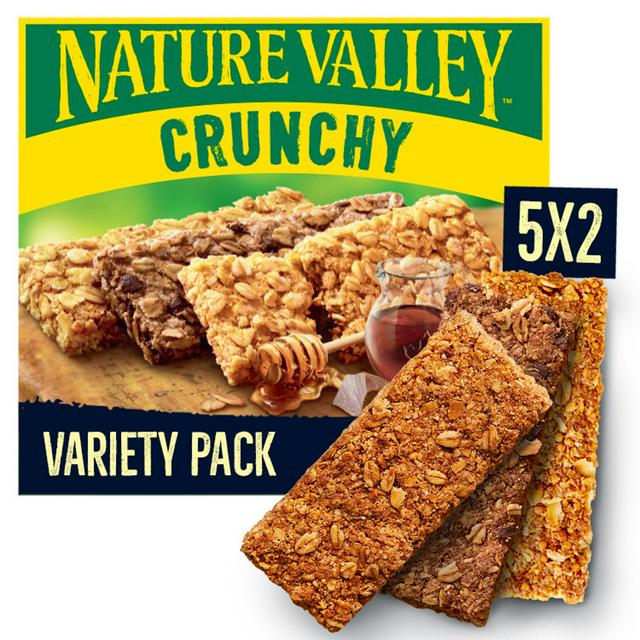Nature Valley Crunchy Variety Pack Cereal Biscuit Snack Bars 10x42g