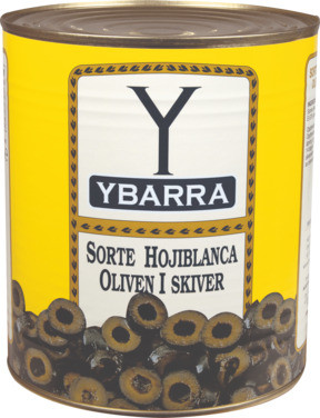 Ybarra Oliven Sort Skivet 6x3000g