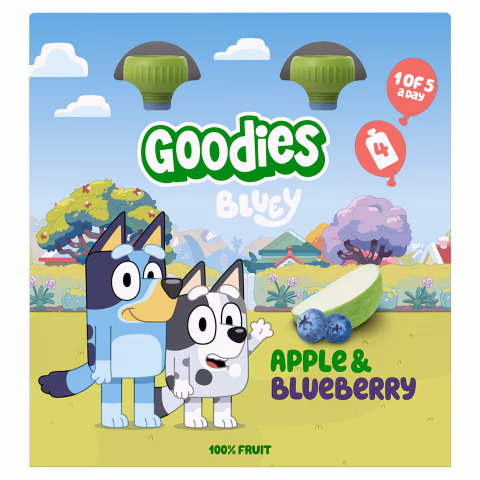 Goodies Bluey Apple & Blueberry Pouch 4x100g