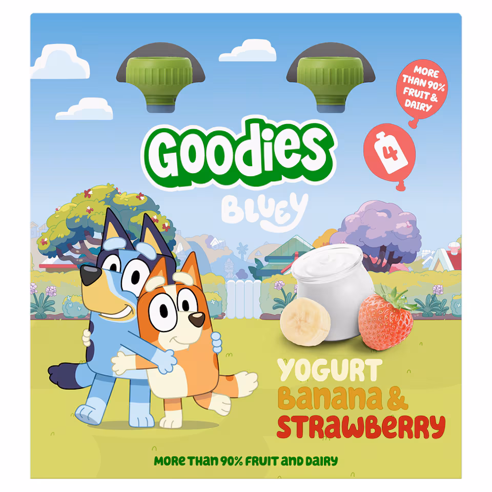 Goodies Bluey Yogurt Banana & Strawberry Pouch 4x100g
