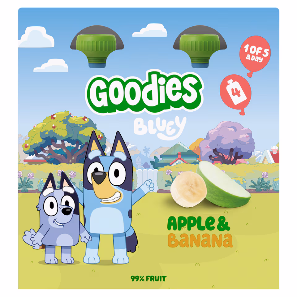 Goodies Bluey Apple & Banana Pouch 4x100g