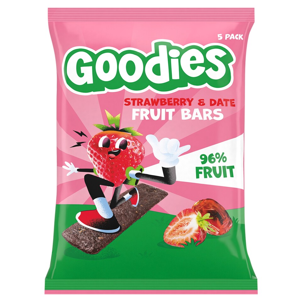 Goodies Strawberry & Date Fruit Bars 5x20g