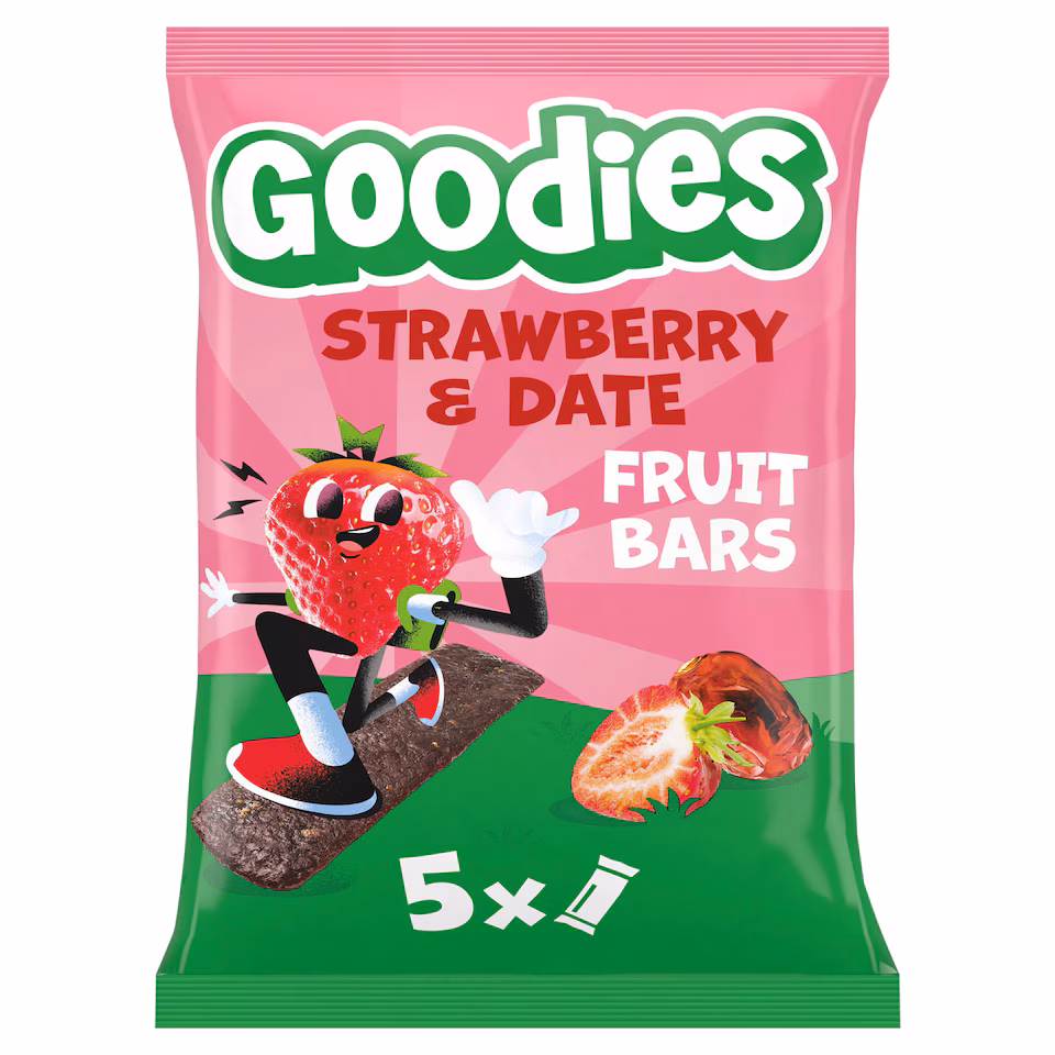 Goodies Strawberry & Date Fruit Bars 5x20g