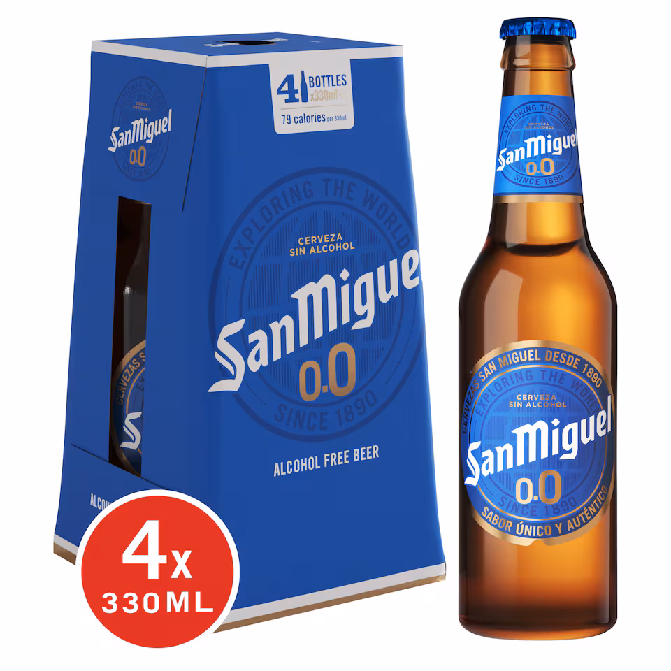 San Miguel Especial Alcohol Free 0,0% Lager Beer Bottle 4x330ml