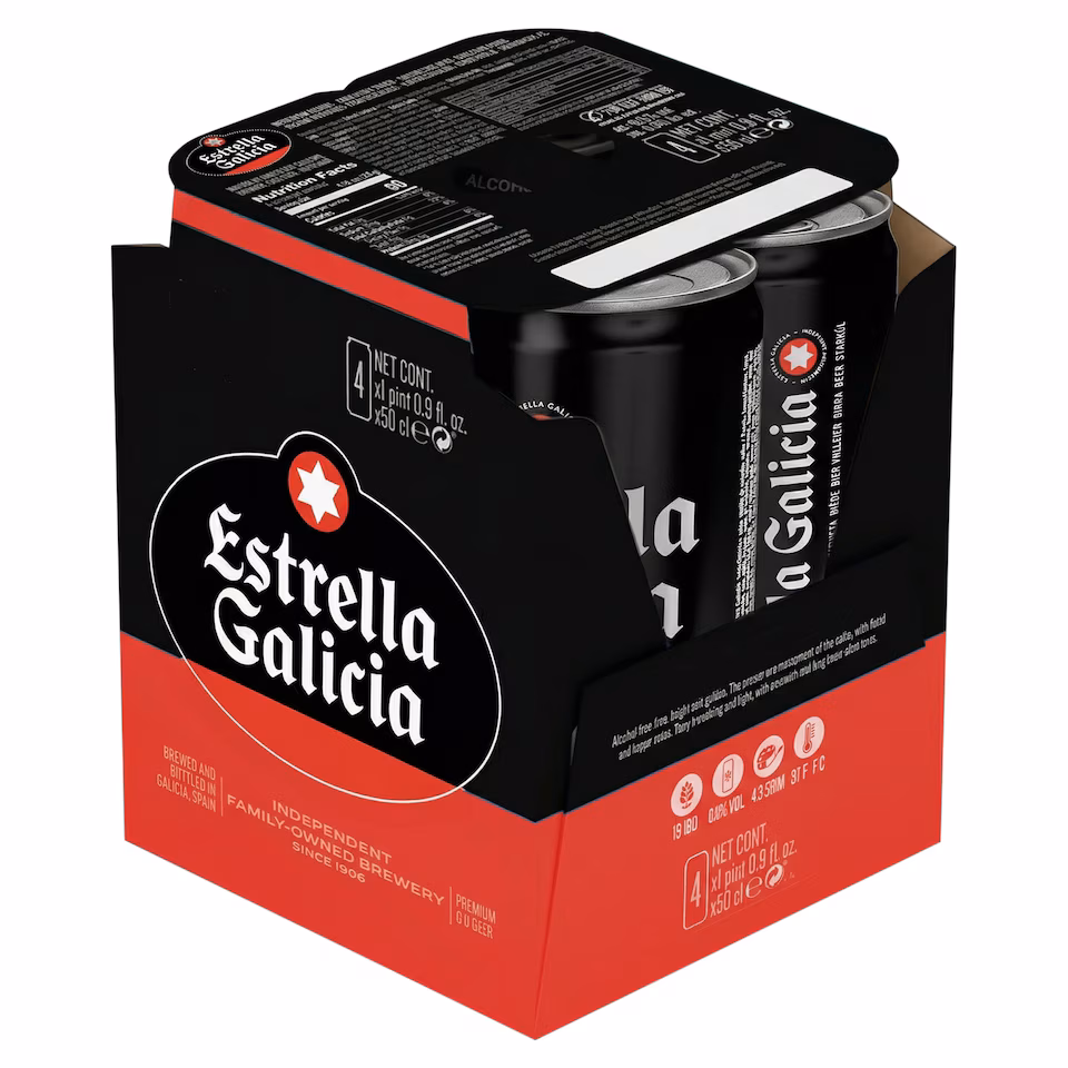 Estrella Galicia Premium Spanish Lager 4x440ml Cans