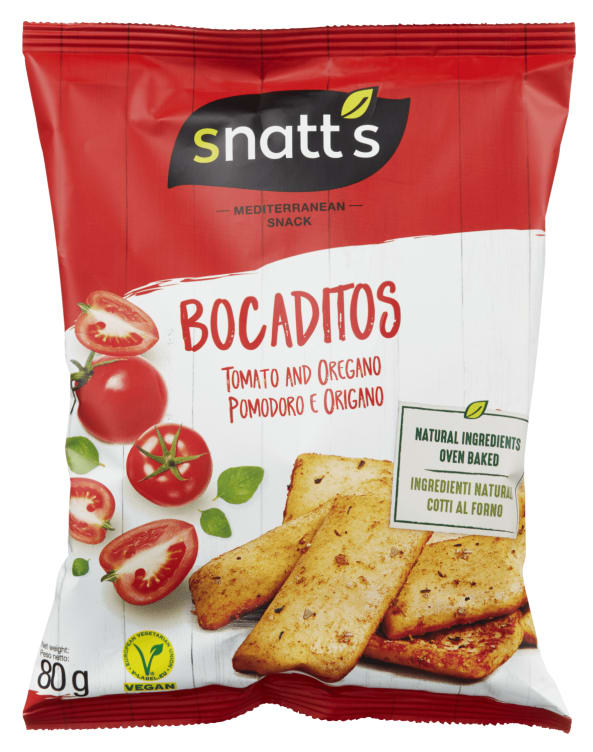 Bocaditos Tomat&Oregano 80g Snatt's