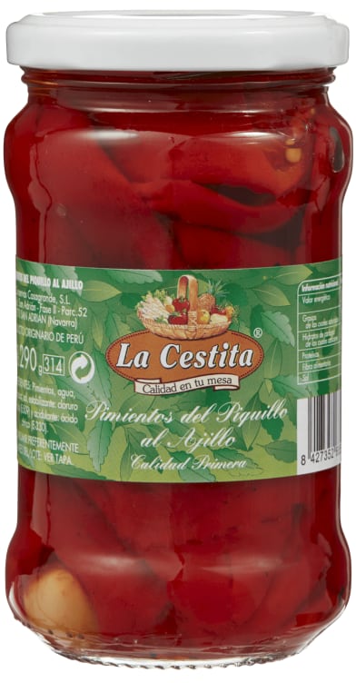 Paprika Rød m/Hvitløk 290g La Cestita