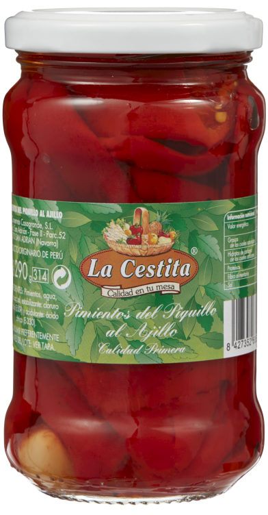 Paprika Rød m/Hvitløk 290g La Cestita