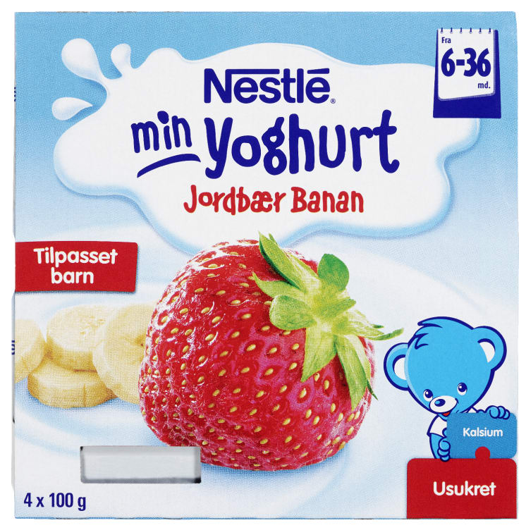 Min Yoghurt Jordbær/Banan 4x100g Nestle