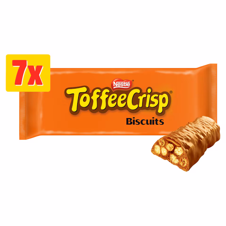 Toffee Crisp Biscuit Bar 7 Pack Multipack 130.9g