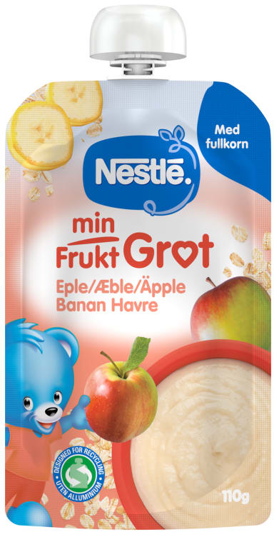 Min Fruktgrøt Eple&Banan 6mnd 110g Nestle