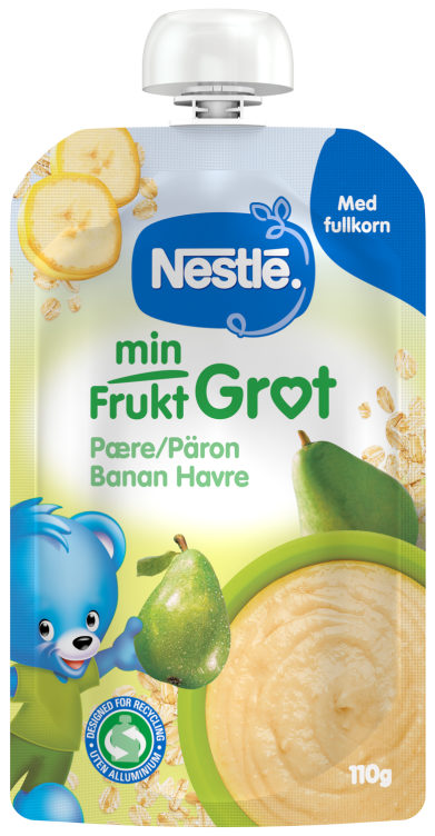 Min Fruktgrøt Pære&Banan 6mnd 110g Nestle