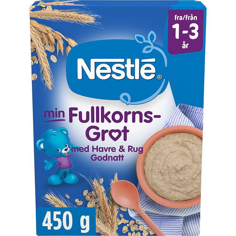 Min Fullkornsgrøt Rugflak God Natt 1-3 År 450g