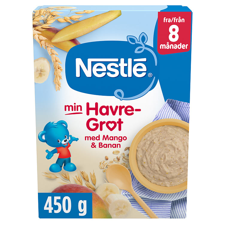 Min Grøt Havre Mango&Banan 8m 450g Nestle