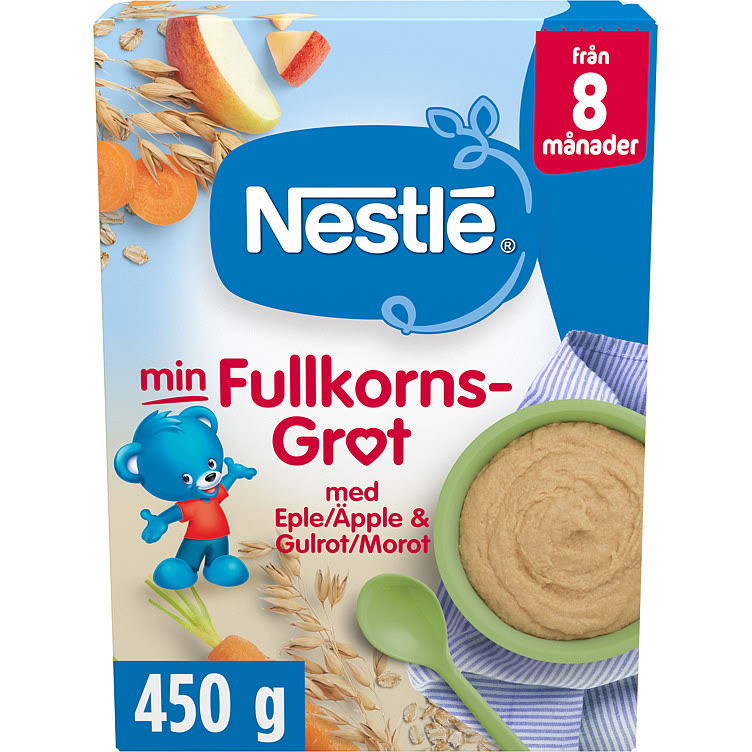 Min Fullkornsgrøt Eple&Gulrot 8m 450g Nestle