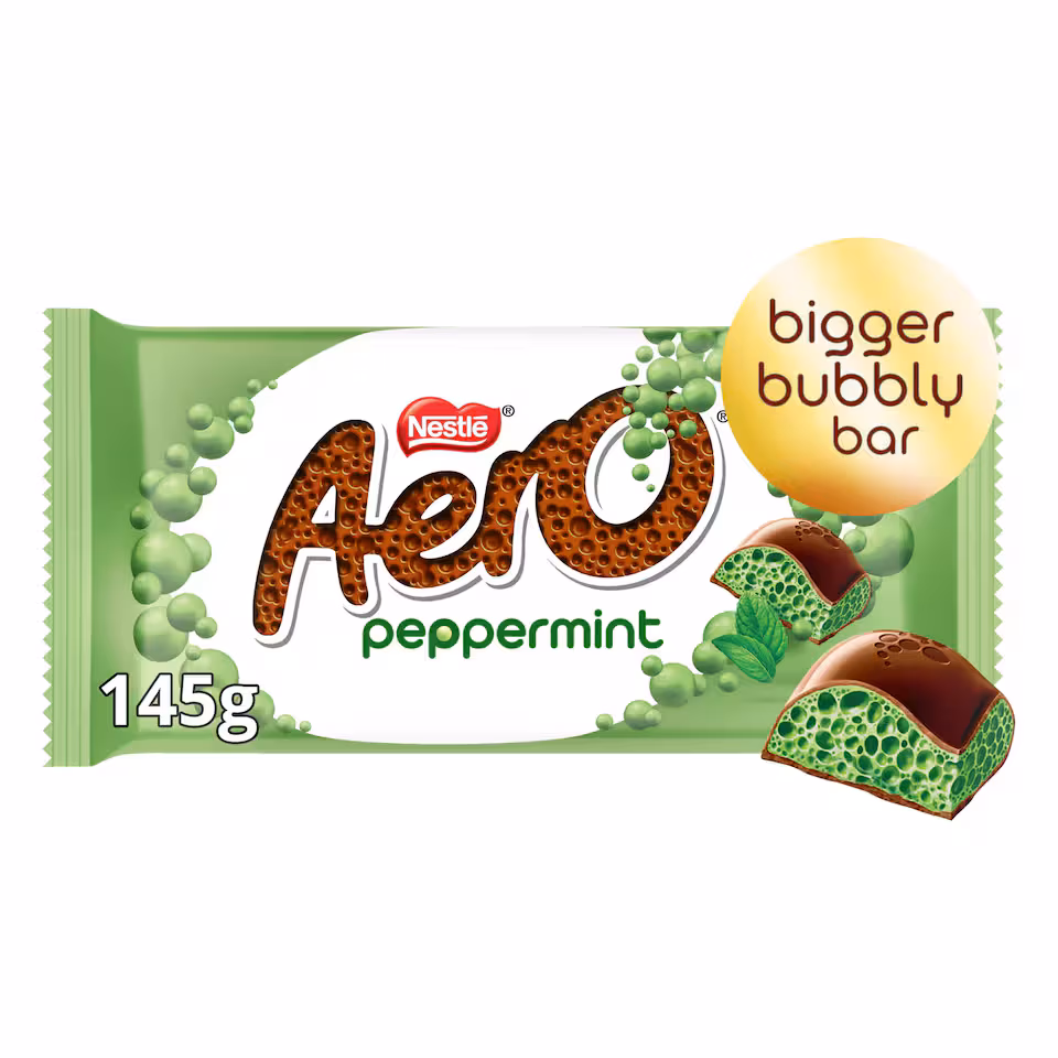 Aero Shaero Milk Chocolate Peppermint Bar 145g