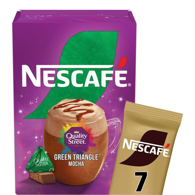 Nescafé 7 x 19g Hazelnut Flavour Green Triangle Quality Street Mocha Sachets