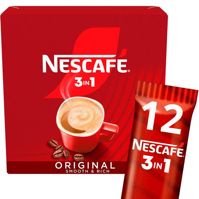 Nescafe Original 3 in 1 Instant Coffee Sachets 12x16g
