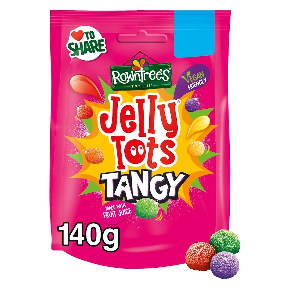 ROWNTREES Jelly Tots Tangy Sweets Sharing Bag 140g
