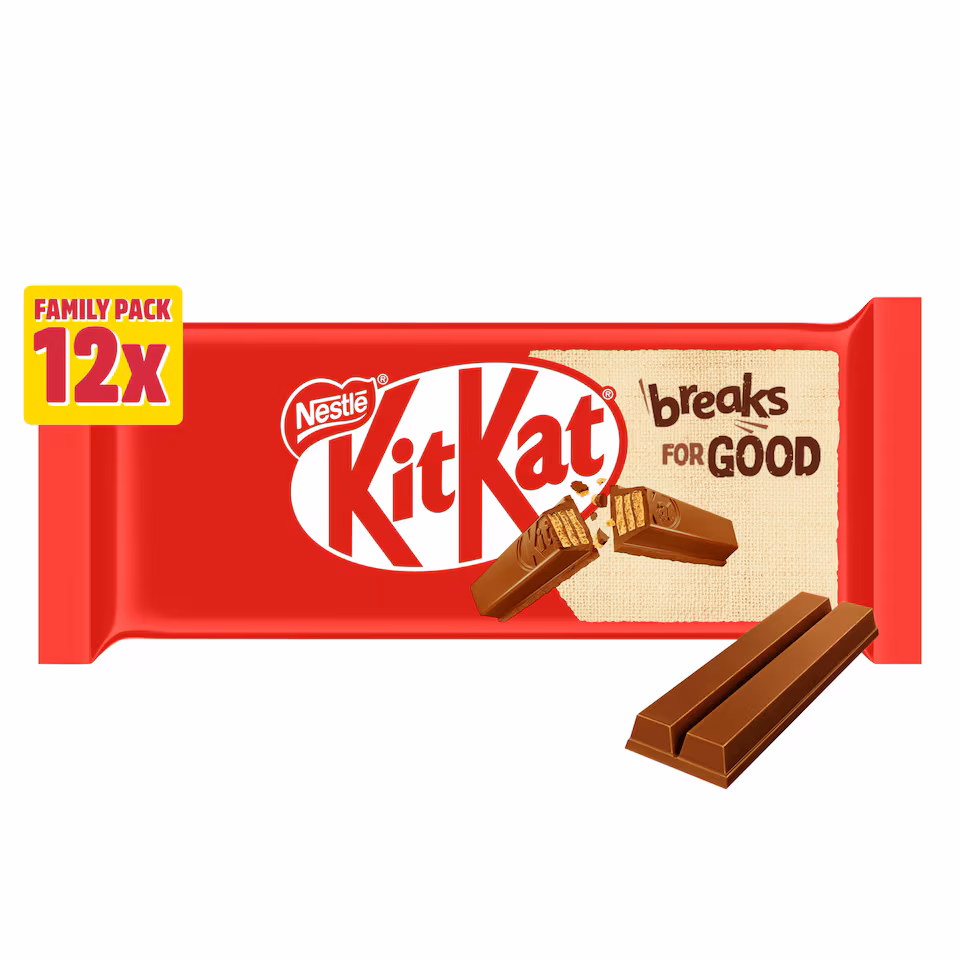 KitKat 2 Finger Milk Chocolate Biscuit Bars 12 Pack Multipack 248.8g