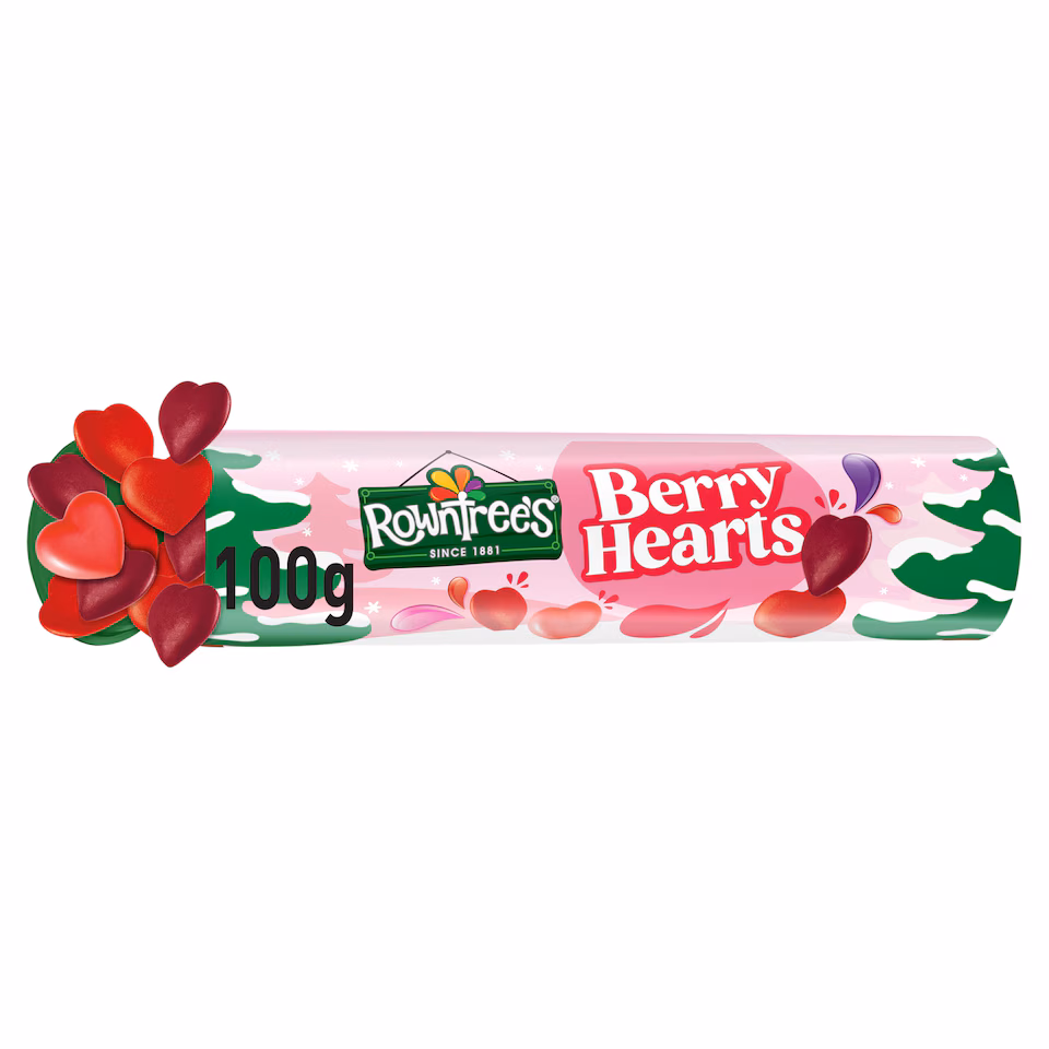 Rowntree's Berry Hearts Sweets Giant Tube 100g